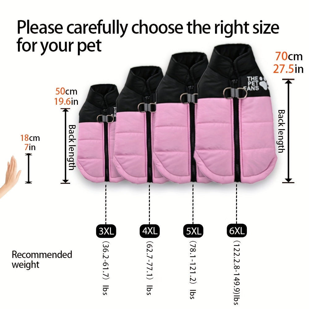 Chaqueta de Invierno Gruesa y Cálida para Perros Medianos y Grandes