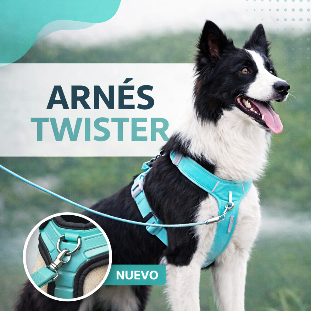 Arnés Twister - sin tirones, reflectante, con chaleco ajustable.