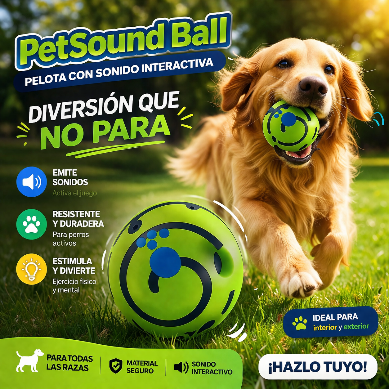PetSound Ball - Pelota con sonido interactiva