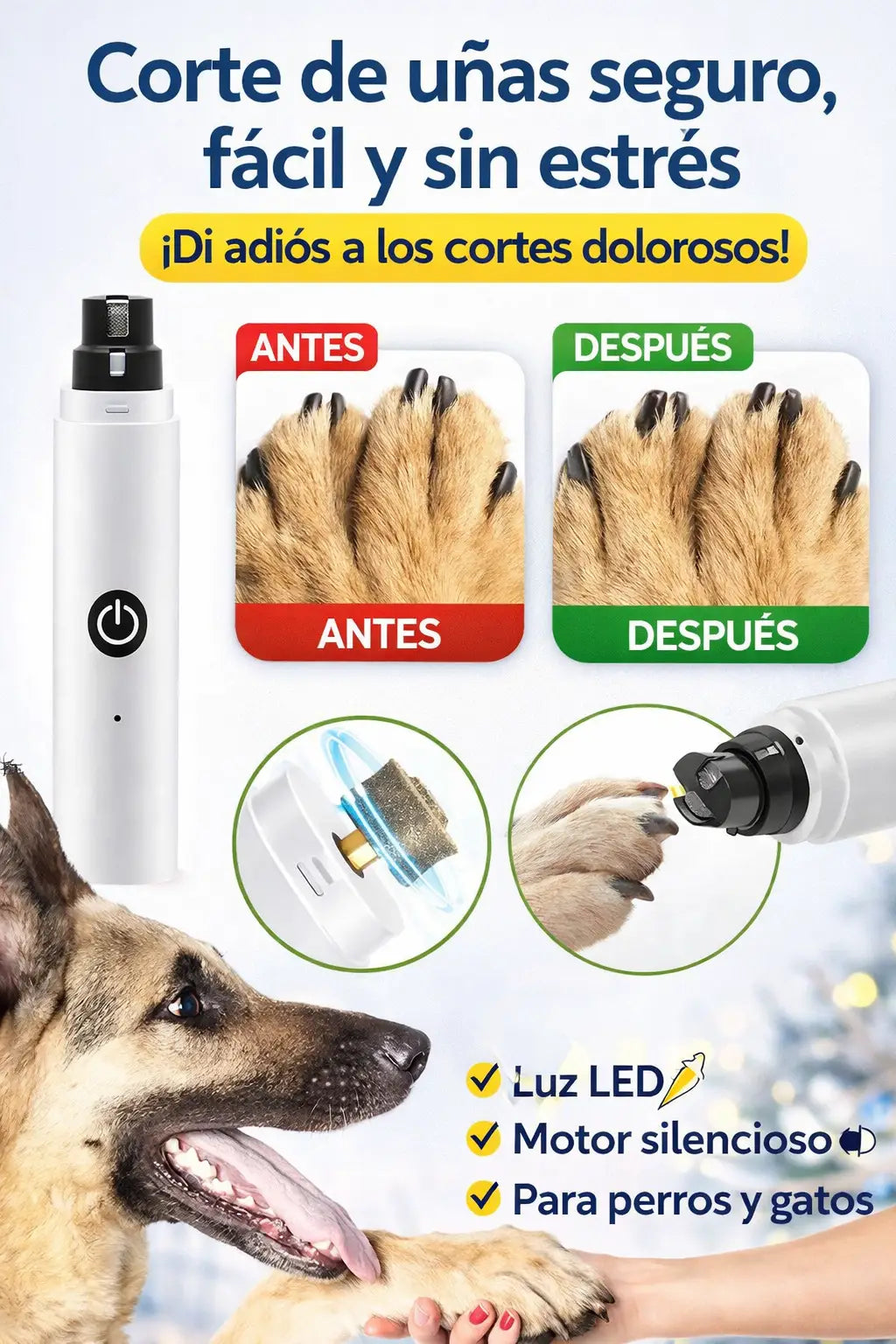 CortaUñas SmartPet - Cortauñas eléctrico para perros