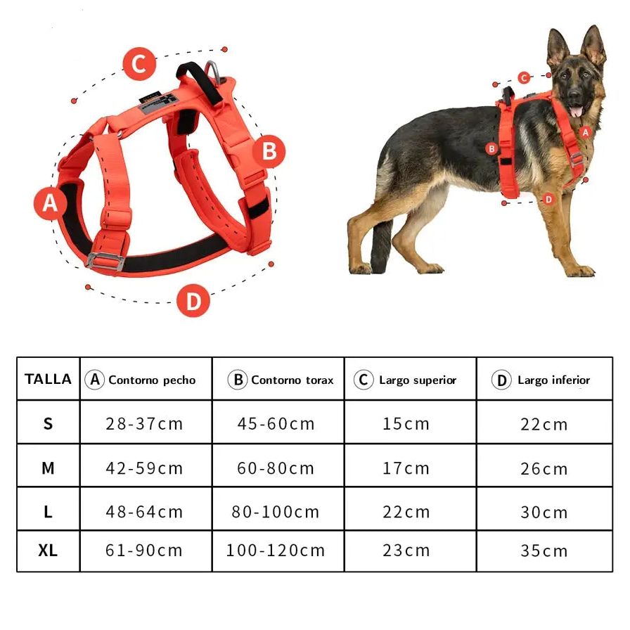 Arnés Twister - sin tirones, reflectante, con chaleco ajustable.