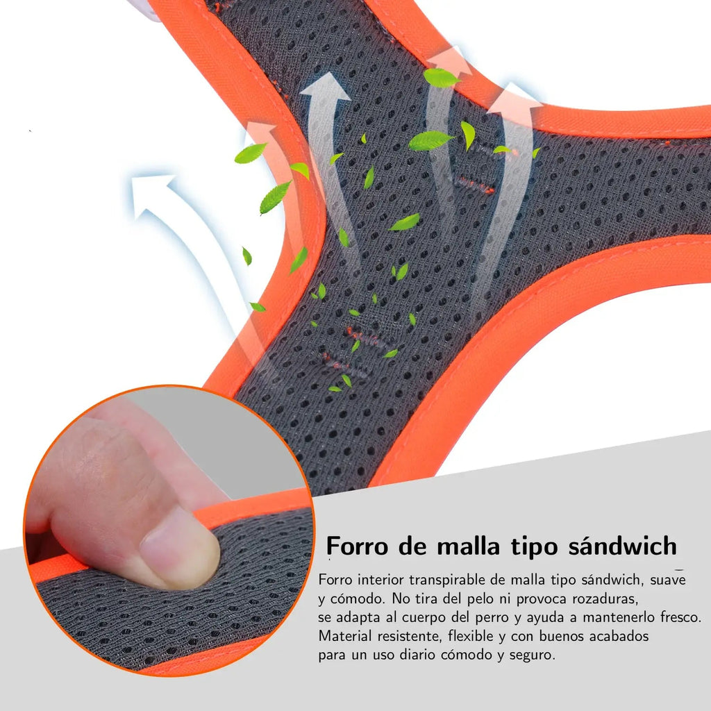 Arnés Twister - sin tirones, reflectante, con chaleco ajustable.