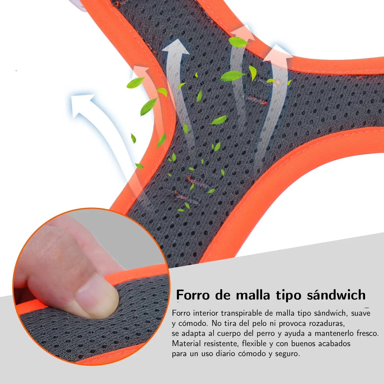 Arnés Twister - sin tirones, reflectante, con chaleco ajustable.