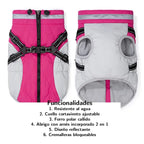Chaqueta impermeable para mascotas con arnés