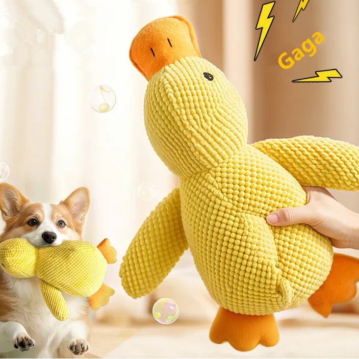 Juguete de peluche para mascotas, pato calmante