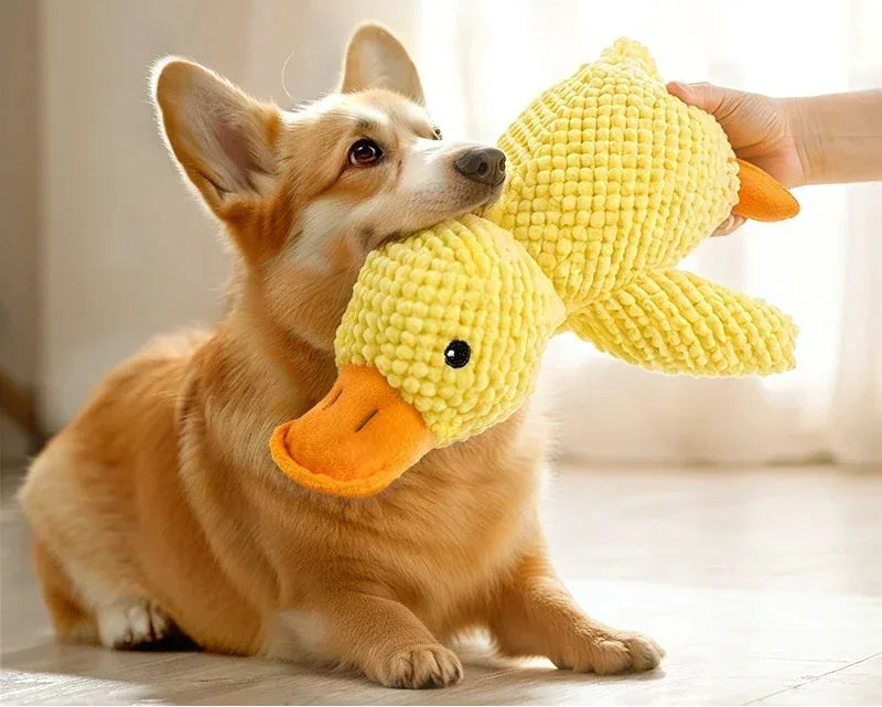 Juguete de peluche para mascotas, pato calmante