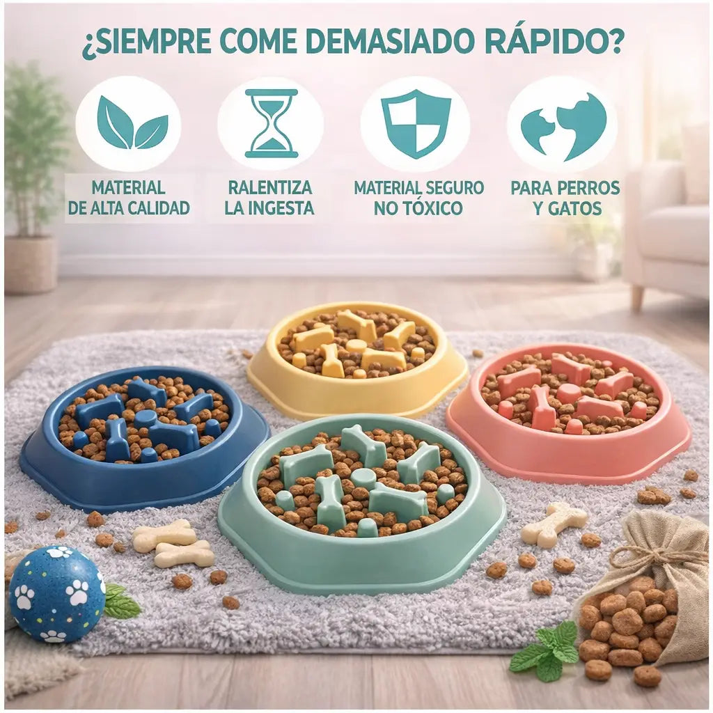 Comedero lento para perros - anti voracidad